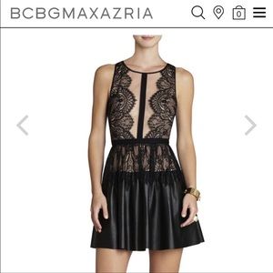 BCBG Maxazaria Layton leather and lace dress size 0